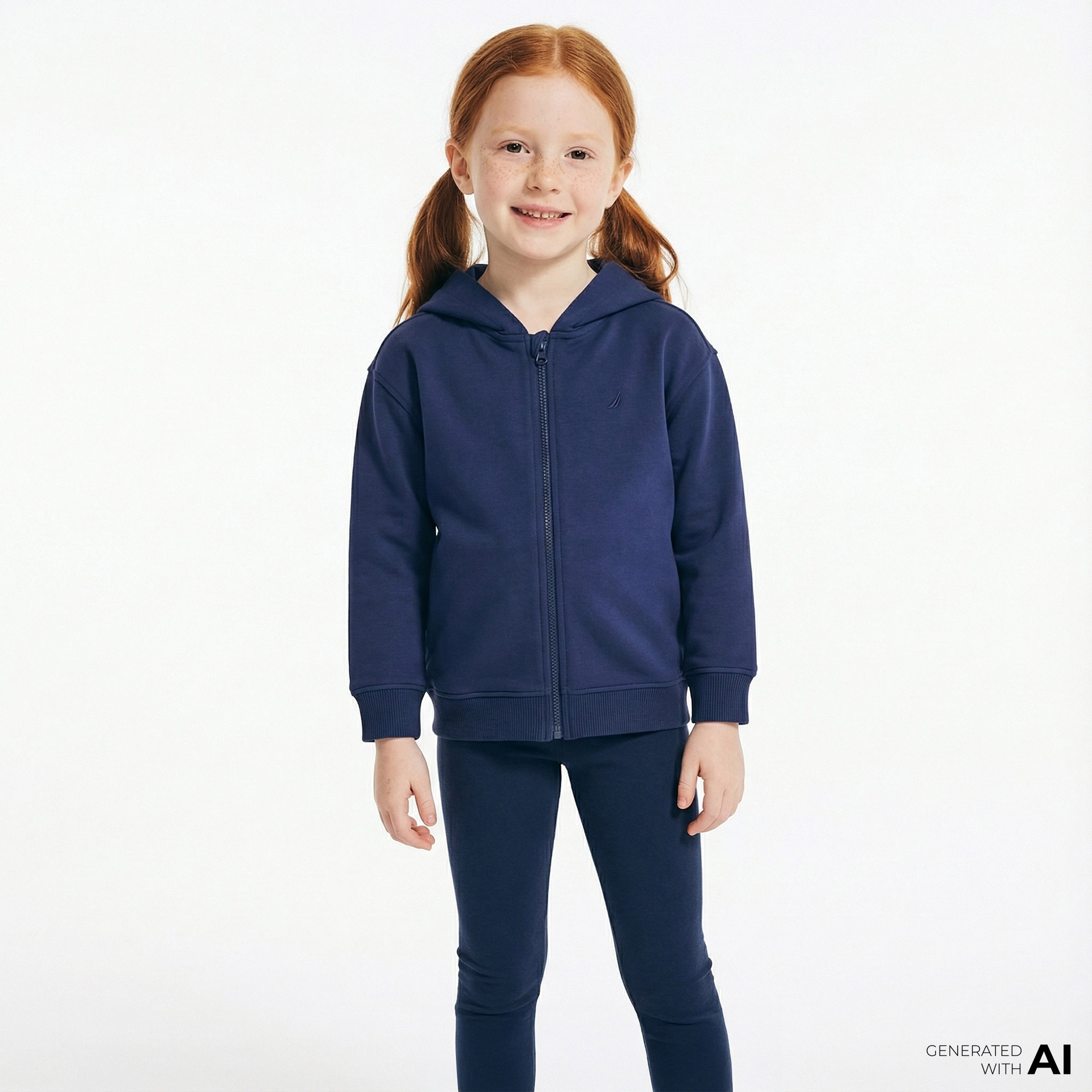 Nautica Kız Çocuk Lacivert Standart Fit Kapüşonlu Sweatshirt