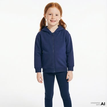  Nautica Kız Çocuk Lacivert Standart Fit Kapüşonlu Sweatshirt