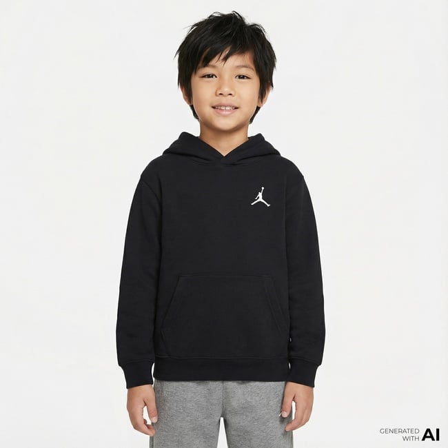  Jordan Brooklyn Çocuk Siyah Kapüşonlu Sweatshirt