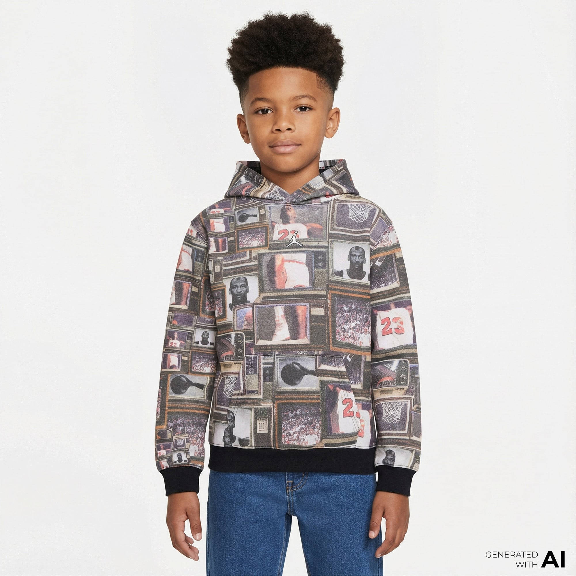 Jordan Brooklyn Çocuk Siyah Kapüşonlu Sweatshirt