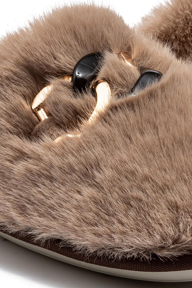  Perla Peluş Kadın Ev Terliği Bej 37/41