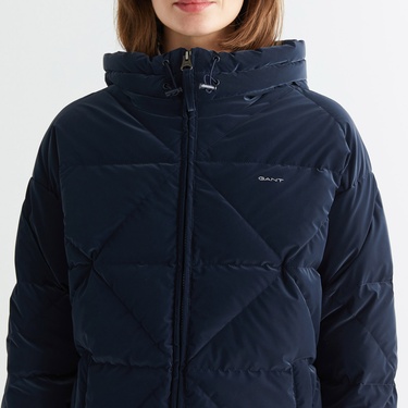  GANT Kadın Lacivert Kapüşonlu Kapitone Mont