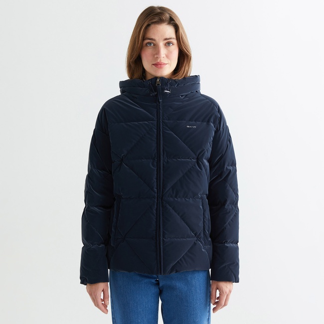  GANT Kadın Lacivert Kapüşonlu Kapitone Mont