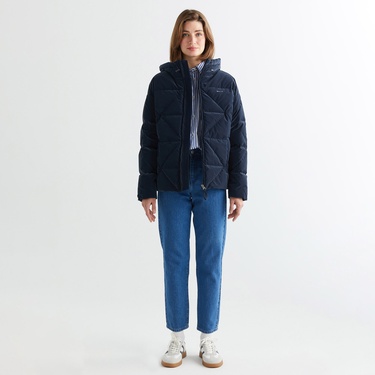  GANT Kadın Lacivert Kapüşonlu Kapitone Mont