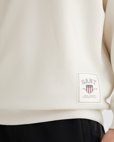  GANT Erkek Krem Relaxed Fit Kapüşonlu Sweatshirt
