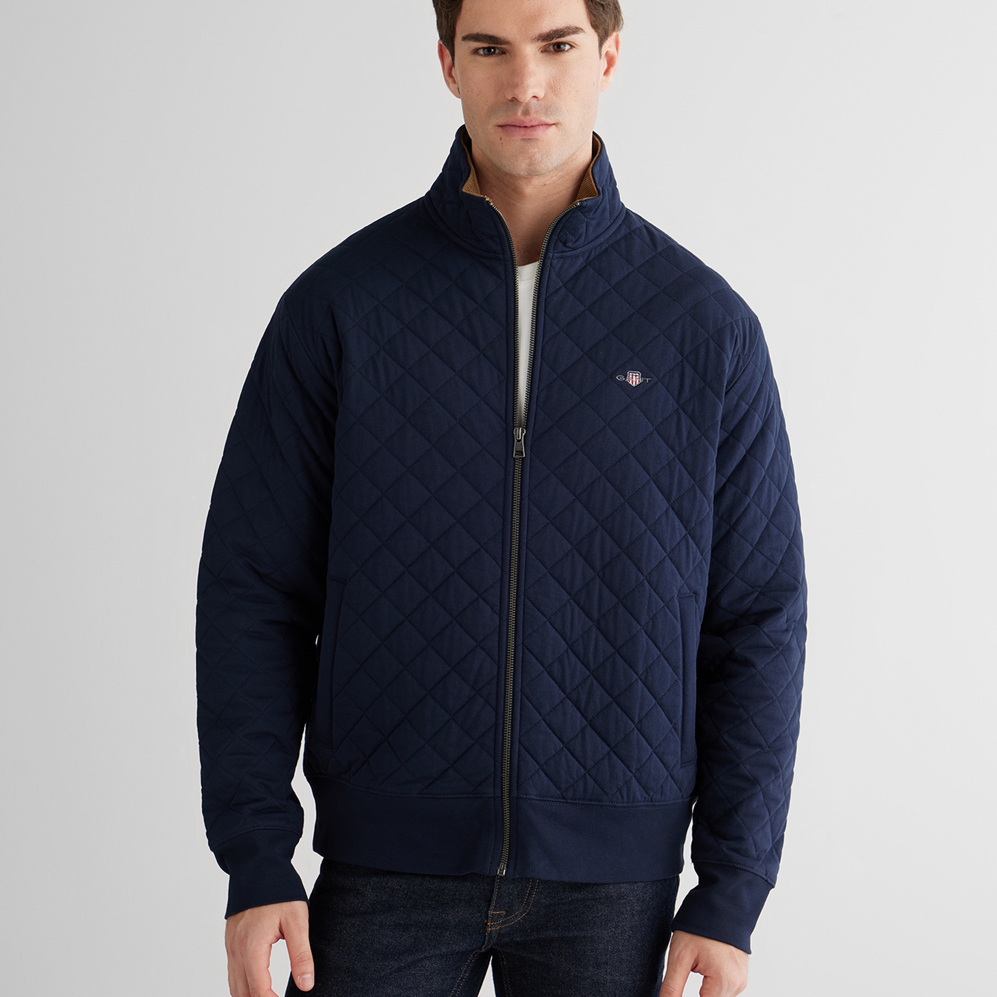 GANT Erkek Lacivert Regular Fit Fermuarlı Sweatshirt