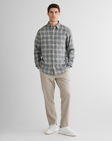  GANT Erkek Gri Regular Fit Bisiklet Yaka Gömlek