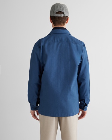  GANT Erkek Mavi Oversize Fit Fermuarlı Logolu Gömlek