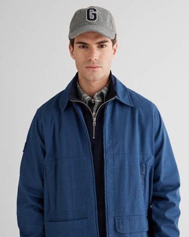  GANT Erkek Mavi Oversize Fit Fermuarlı Logolu Gömlek