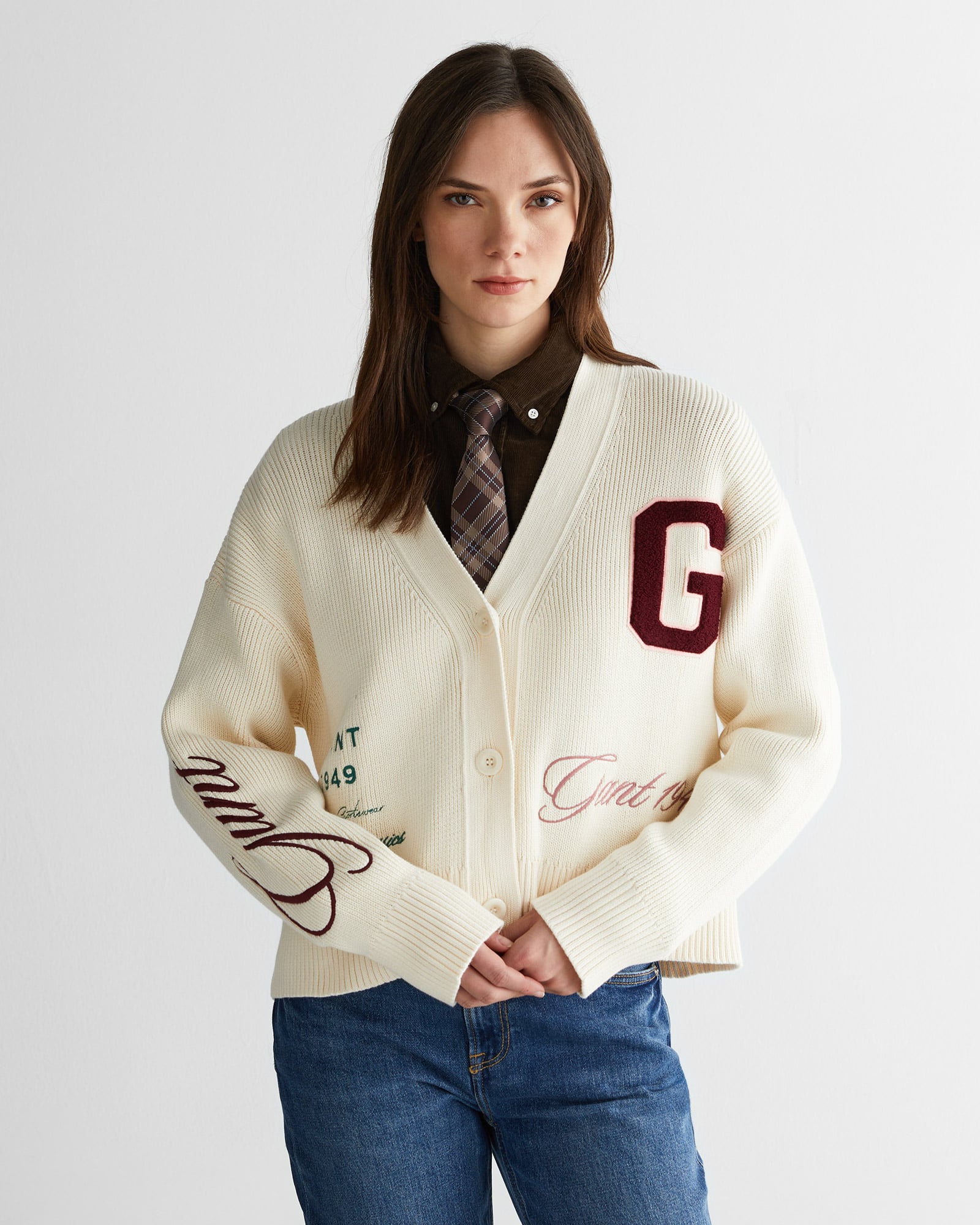  GANT Kadın Krem Relaxed Fit Triko