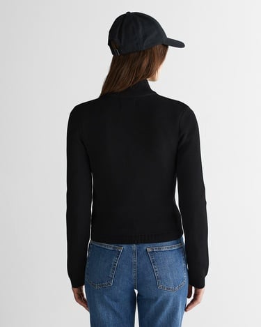  GANT Kadın Siyah Standart Fit Fermuarlı Triko