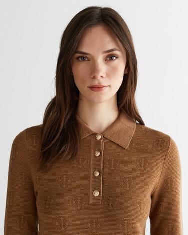  GANT Kadın Kahverengi Regular Fit Polo Yaka Triko