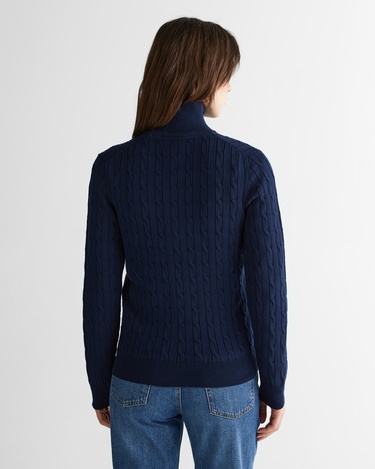  GANT Kadın Lacivert Regular Fit Yarım Fermuarlı Triko