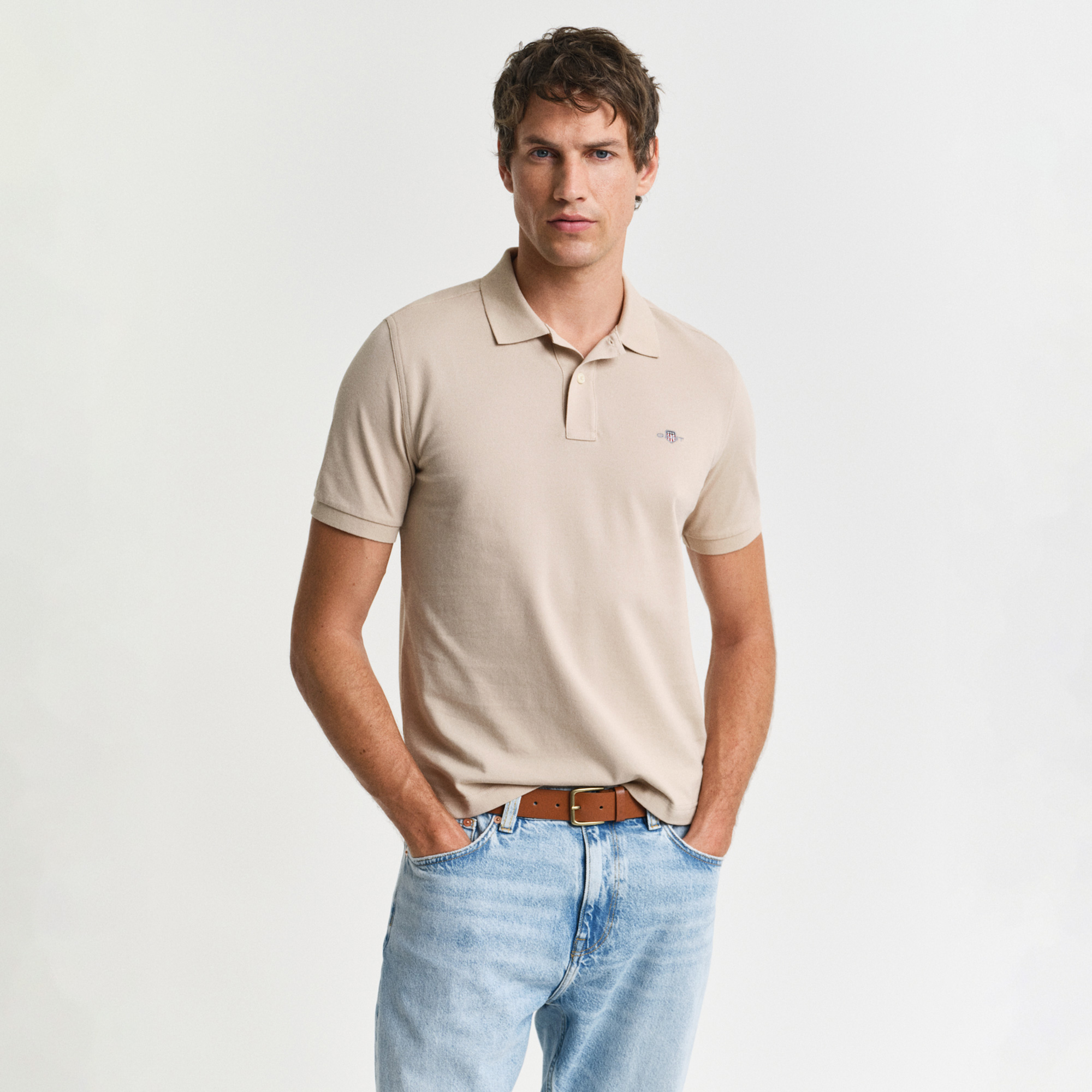  GANT Erkek Bej Regular Fit Polo
