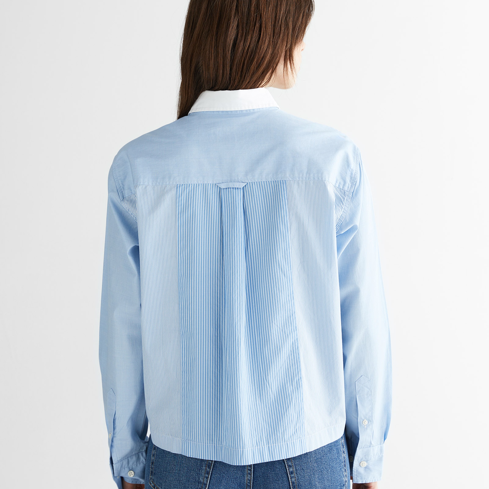 GANT Kadın Mavi Klasik Yaka Çizgili Gömlek