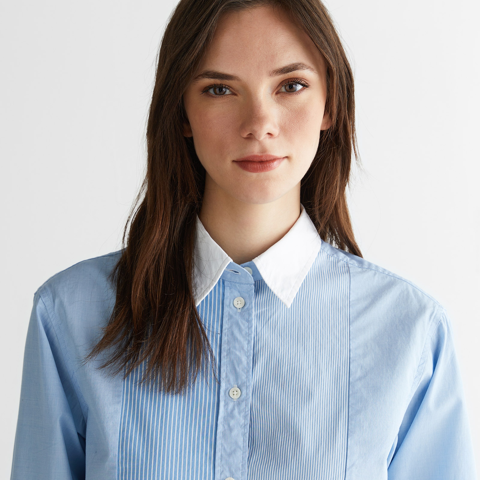 GANT Kadın Mavi Klasik Yaka Çizgili Gömlek