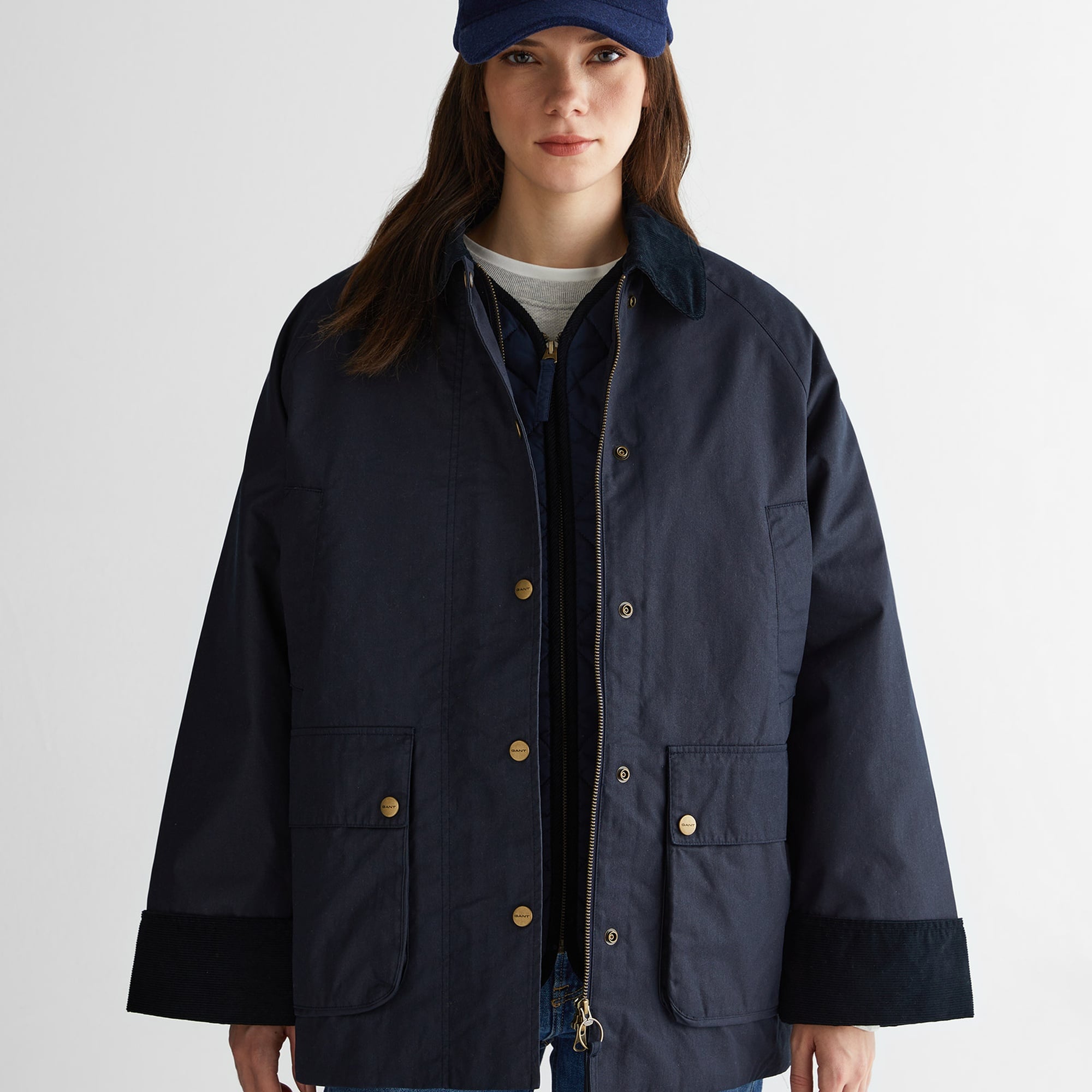 GANT Kadın Lacivert Relaxed Fit Mont