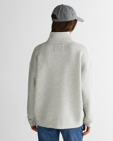  GANT Kadın Gri Relaxed Fit Düğmeli Yaka Sweatshirt