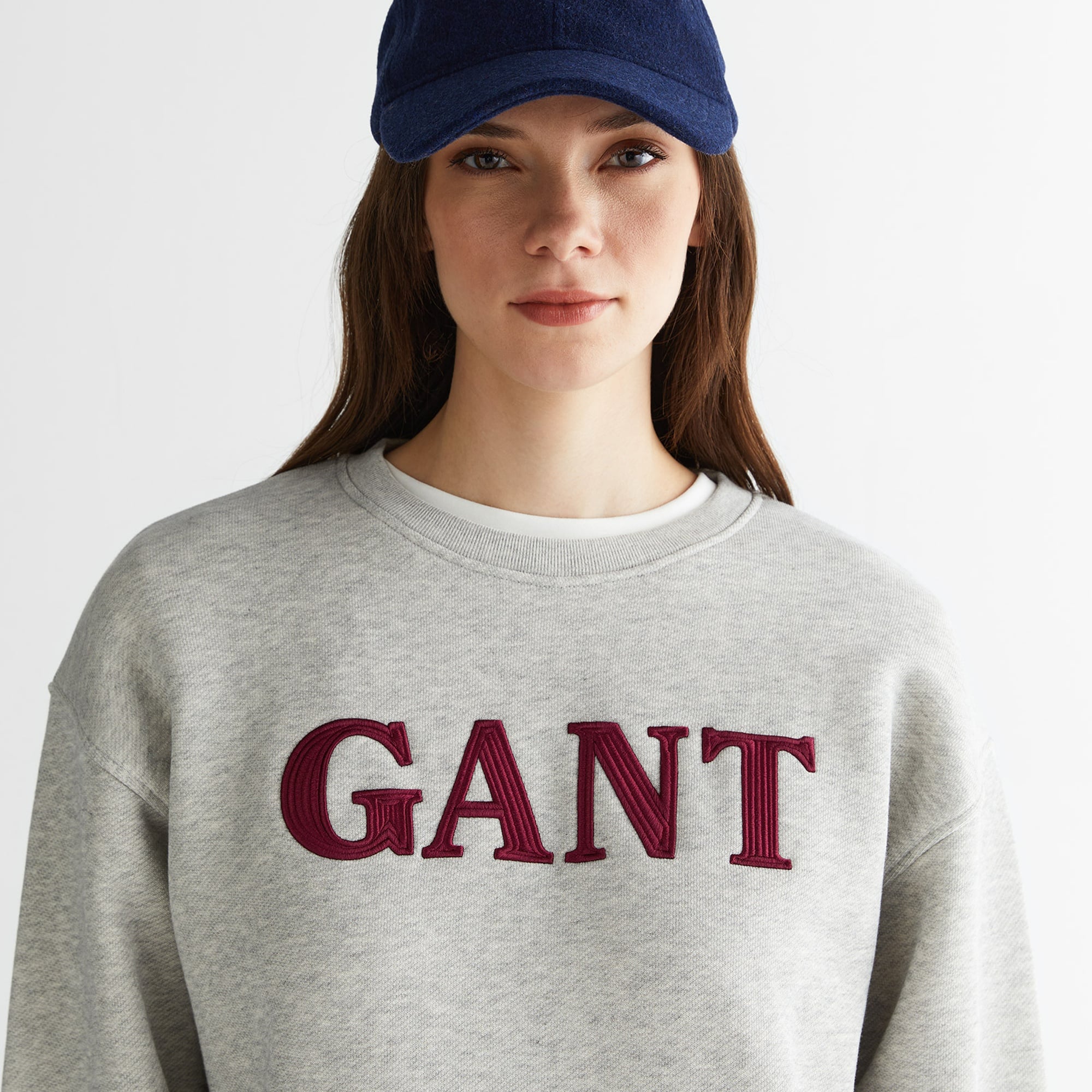 GANT Kadın Gri Relaxed Fit Bisiklet Yaka Sweatshirt