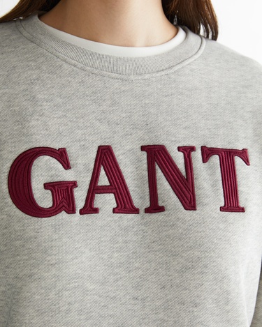  GANT Kadın Gri Relaxed Fit Bisiklet Yaka Sweatshirt