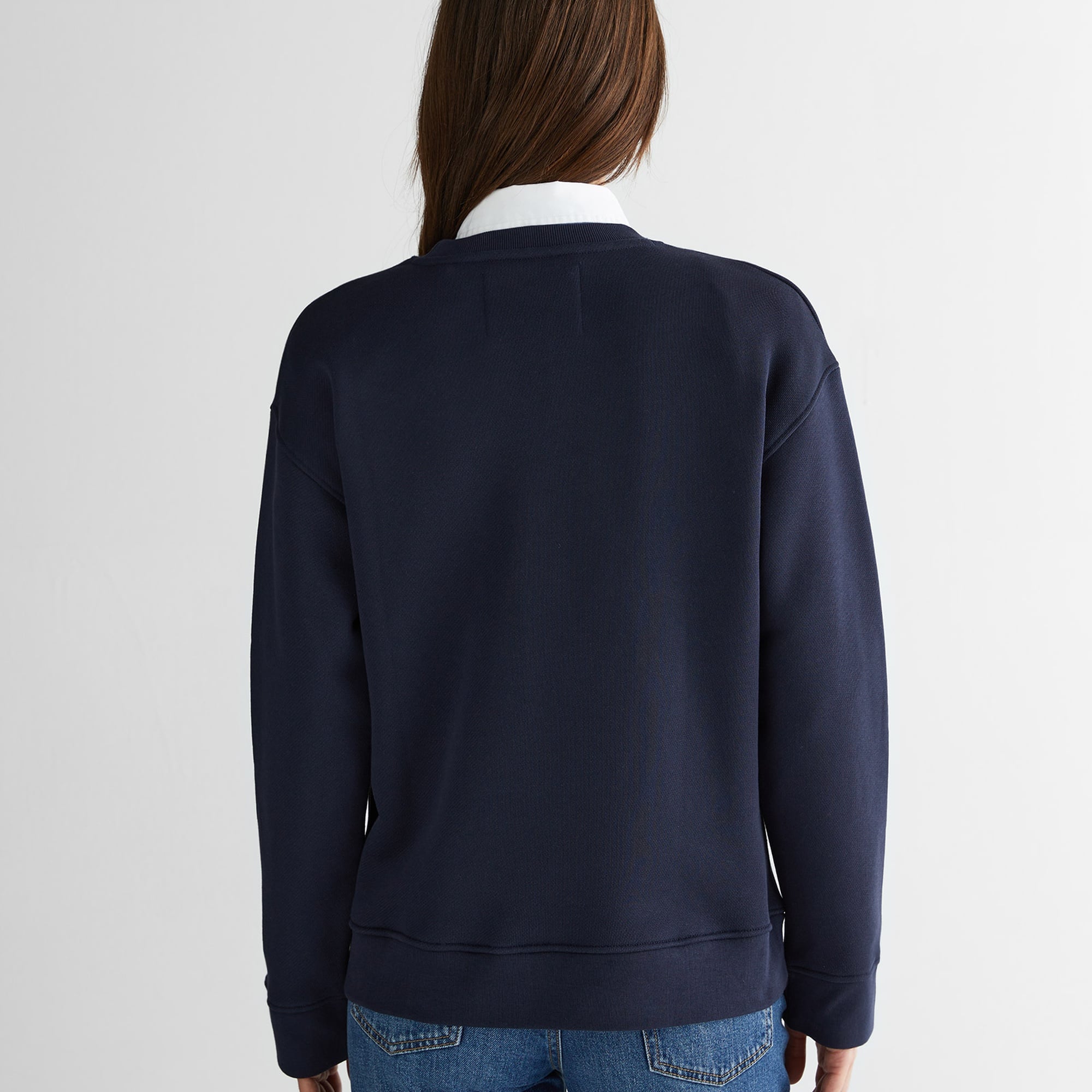 GANT Kadın Lacivert Relaxed Fit Bisiklet Yaka Sweatshirt