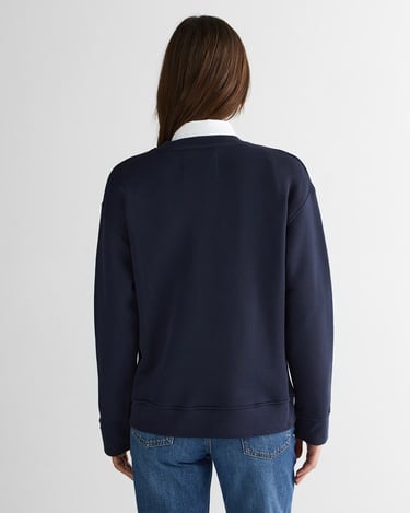  GANT Kadın Lacivert Relaxed Fit Bisiklet Yaka Sweatshirt