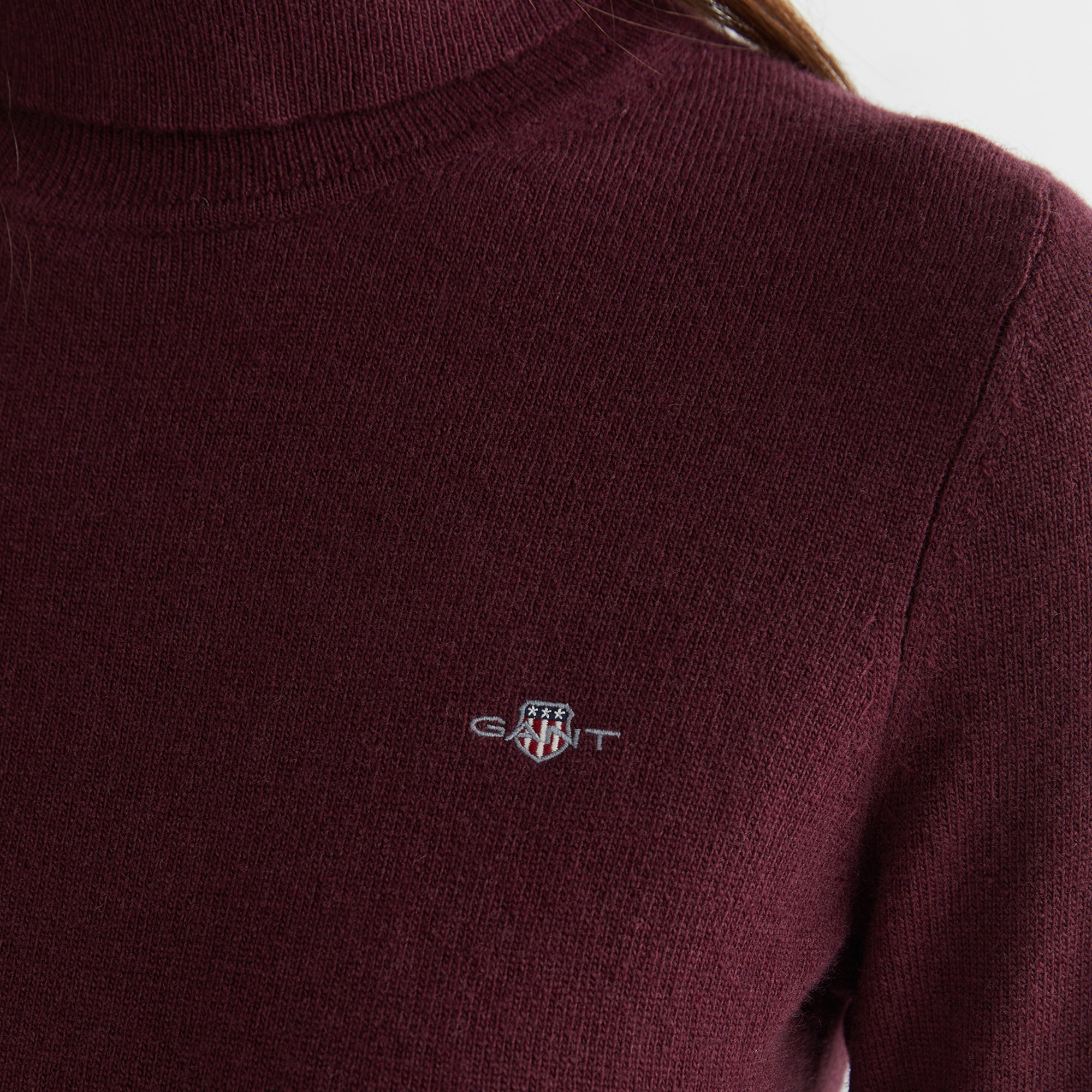 GANT Kadın Bordo Regular Fit Triko