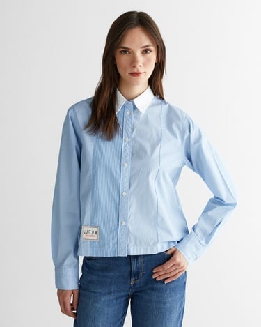 GANT Kadın Mavi Klasik Yaka Çizgili Gömlek