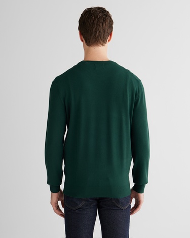  GANT Erkek Yeşil Standart Fit Bisiklet Yaka Triko