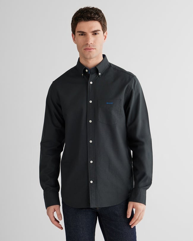  GANT Erkek Siyah Regular Fit Oxford Gömlek