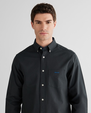  GANT Erkek Siyah Regular Fit Oxford Gömlek