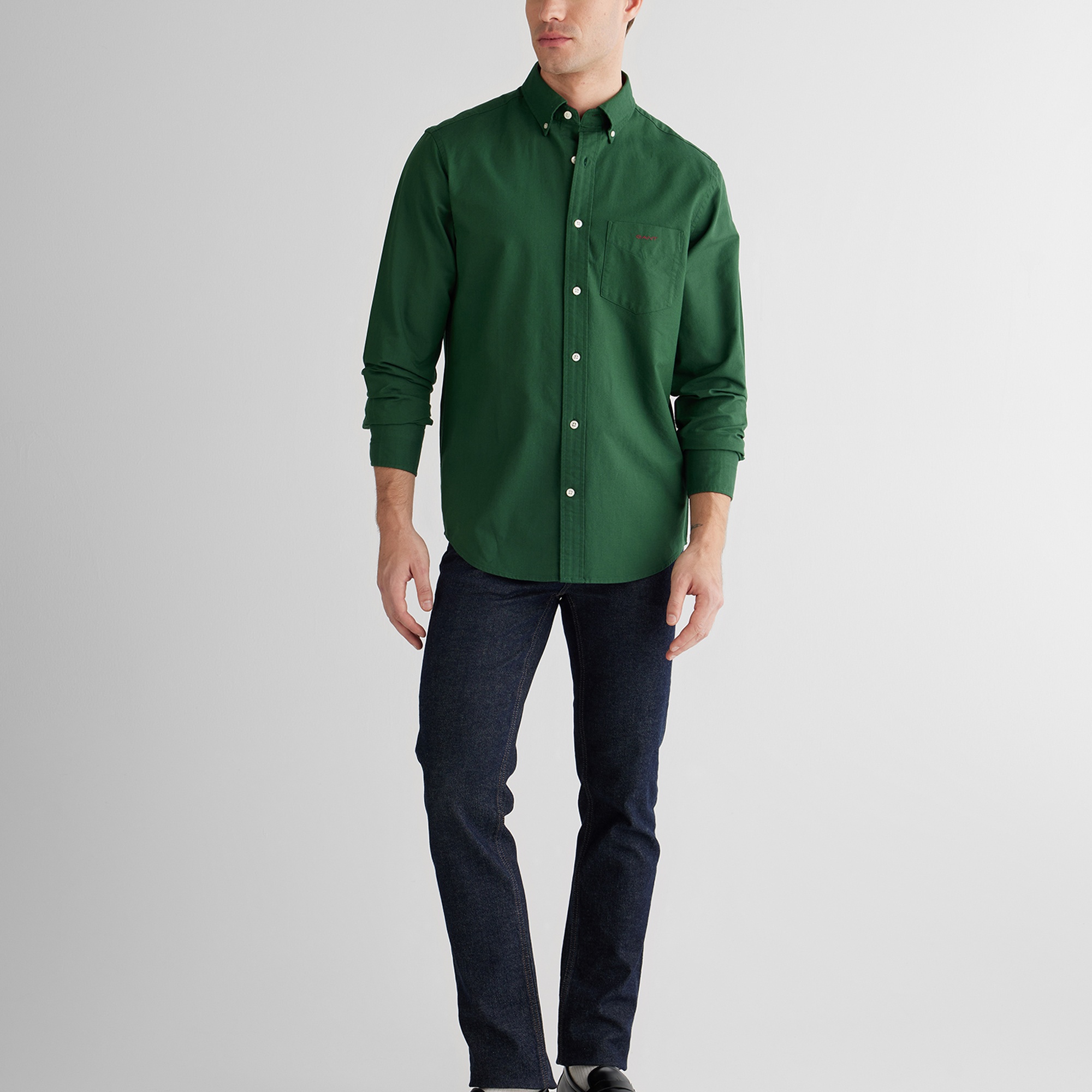 GANT Erkek Yeşil Regular Fit Oxford Gömlek