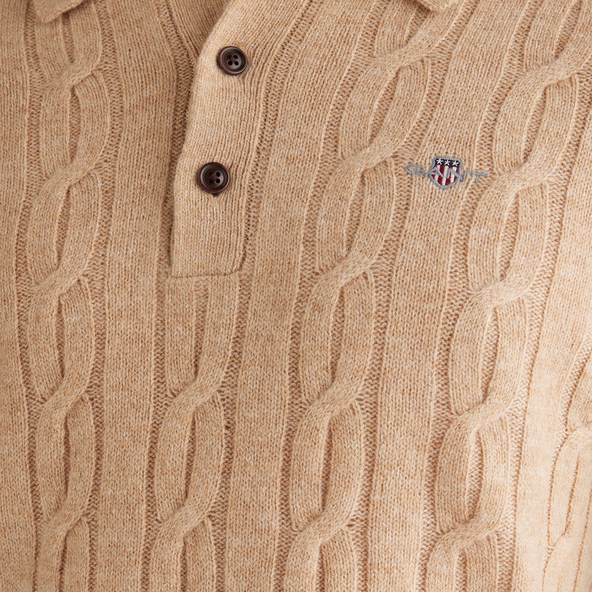 GANT Erkek Bej Regular Fit Polo Yaka Triko