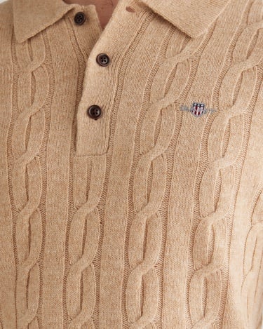  GANT Erkek Bej Regular Fit Polo Yaka Triko