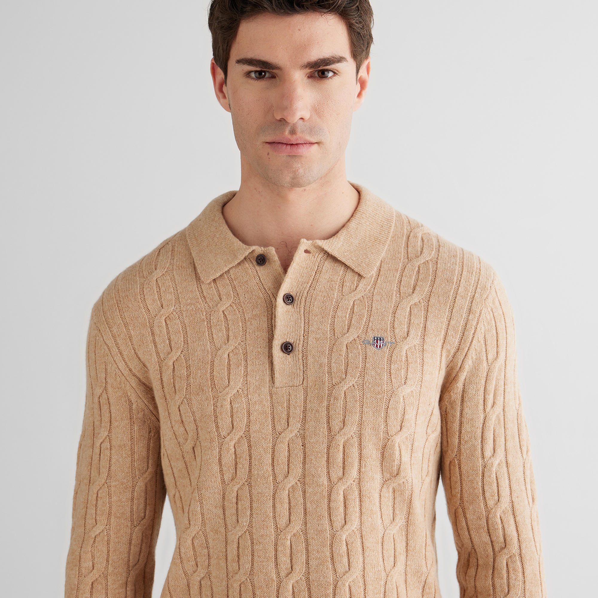 GANT Erkek Bej Regular Fit Polo Yaka Triko