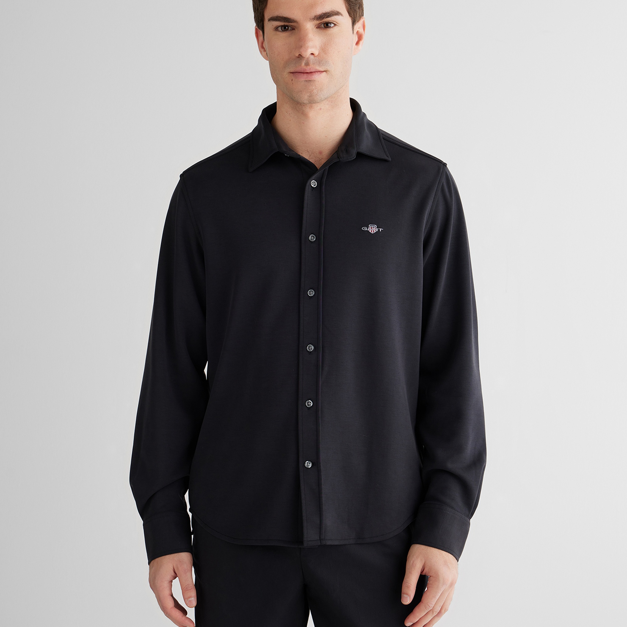 GANT Erkek Siyah Standart Fit  Gömlek