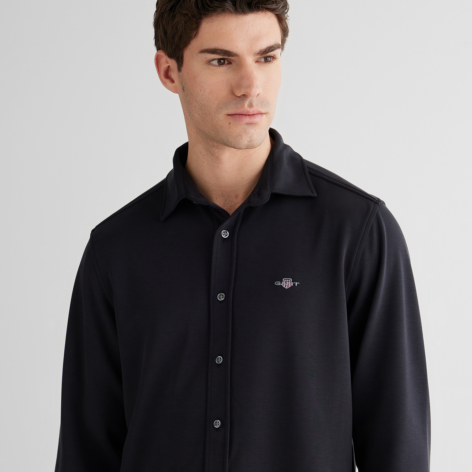 GANT Erkek Siyah Standart Fit  Gömlek