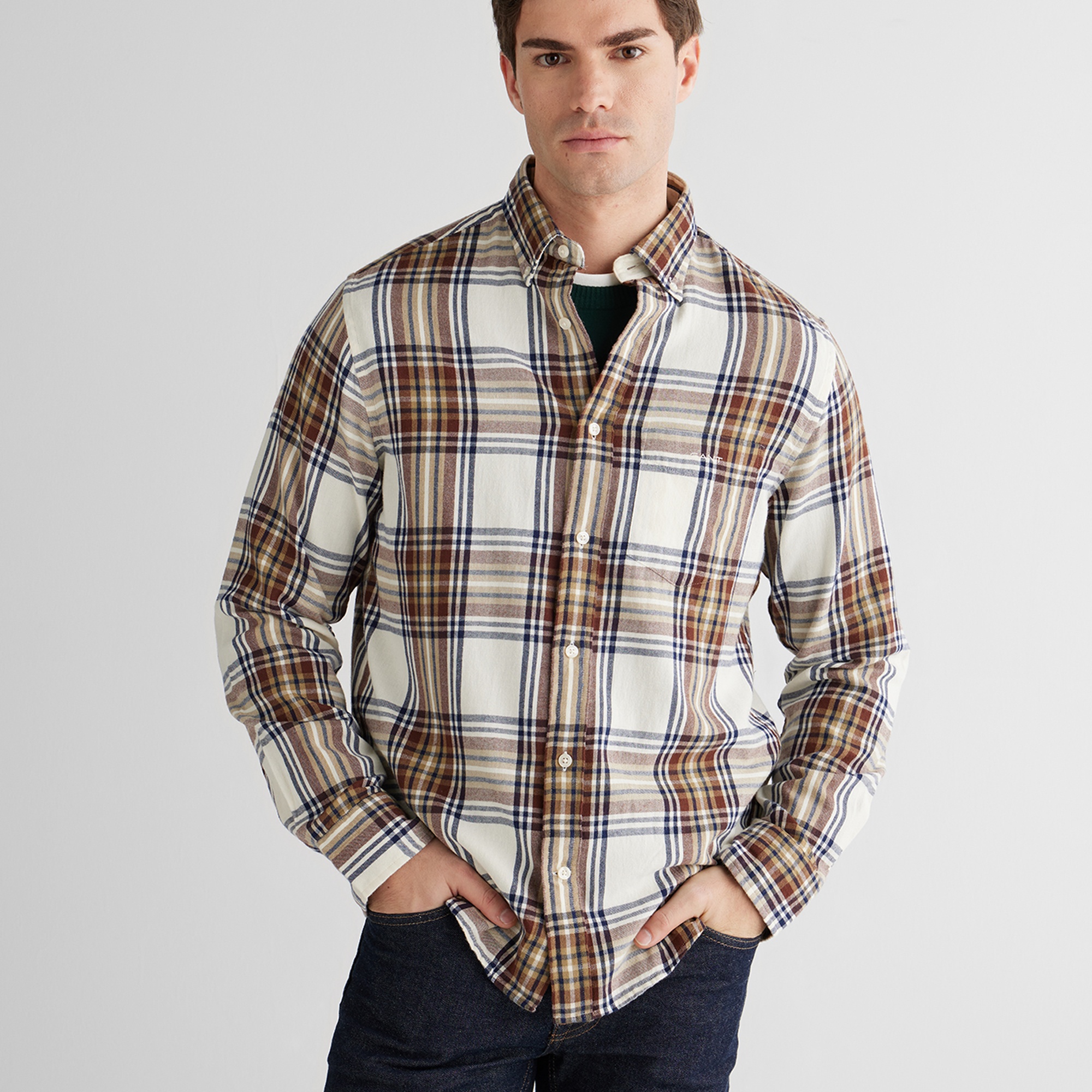 GANT Erkek Krem Regular Fit Düğmeli Gömlek