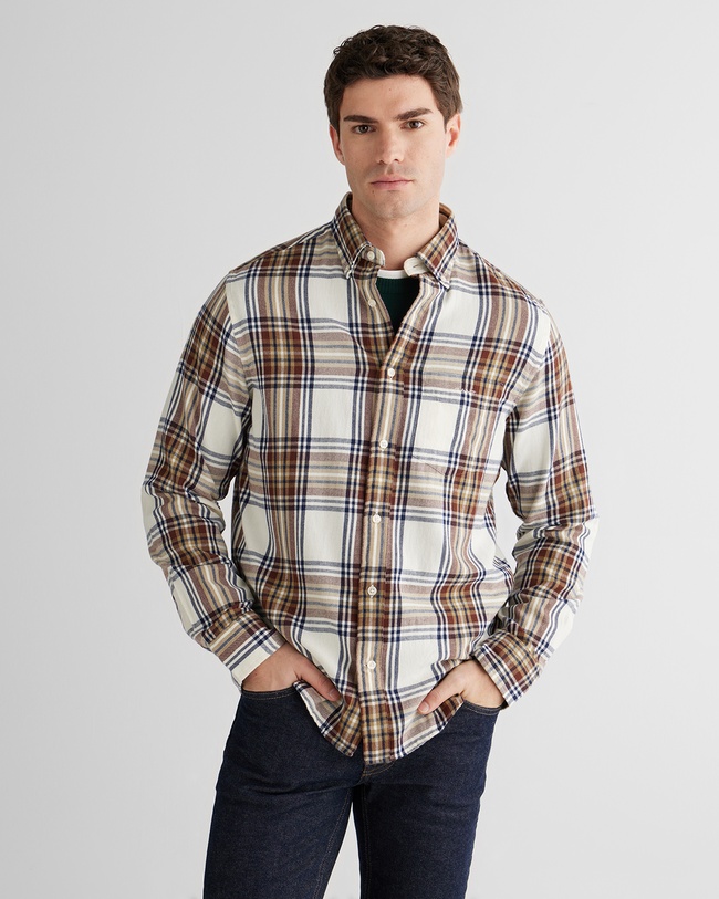  GANT Erkek Krem Regular Fit Düğmeli Gömlek