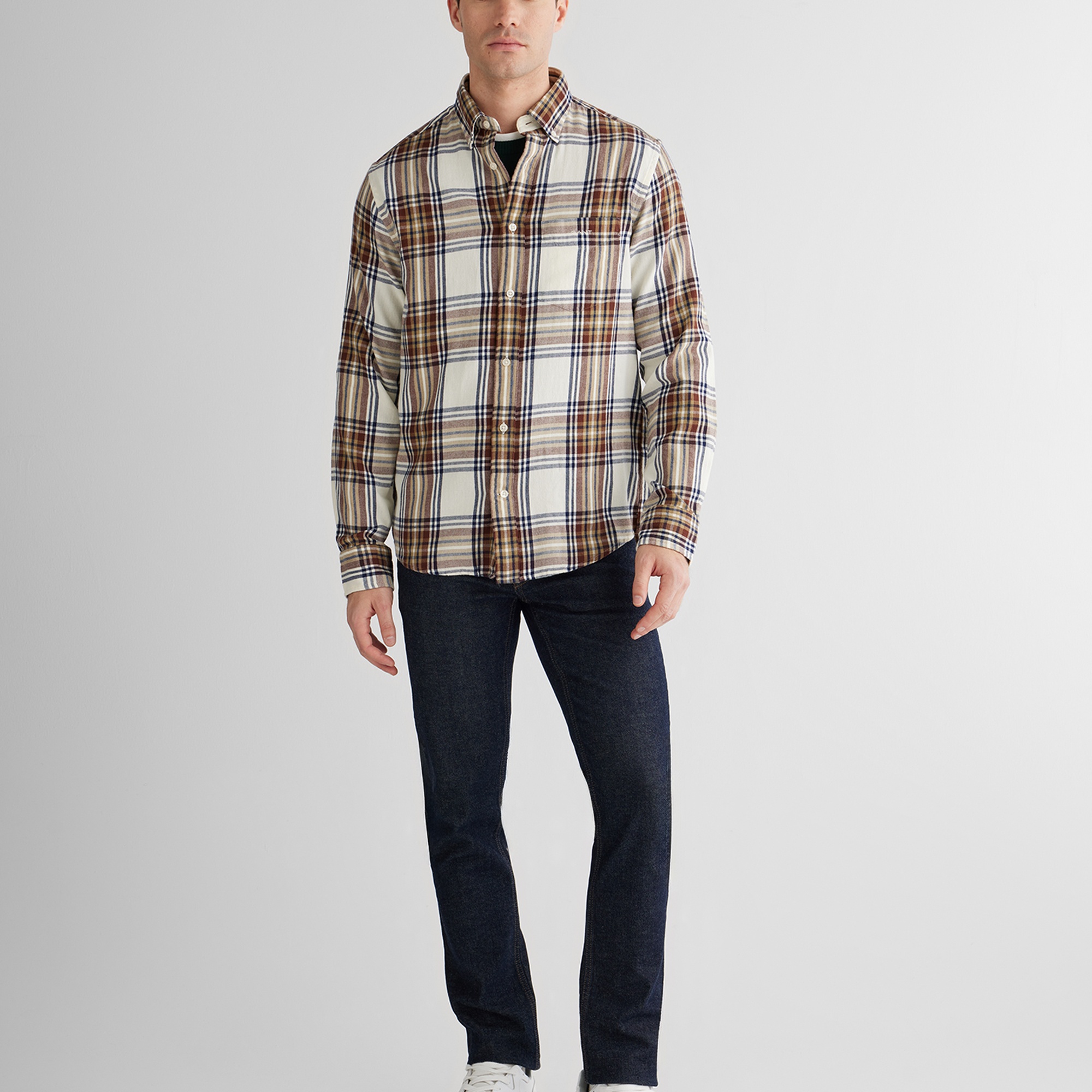 GANT Erkek Krem Regular Fit Düğmeli Gömlek