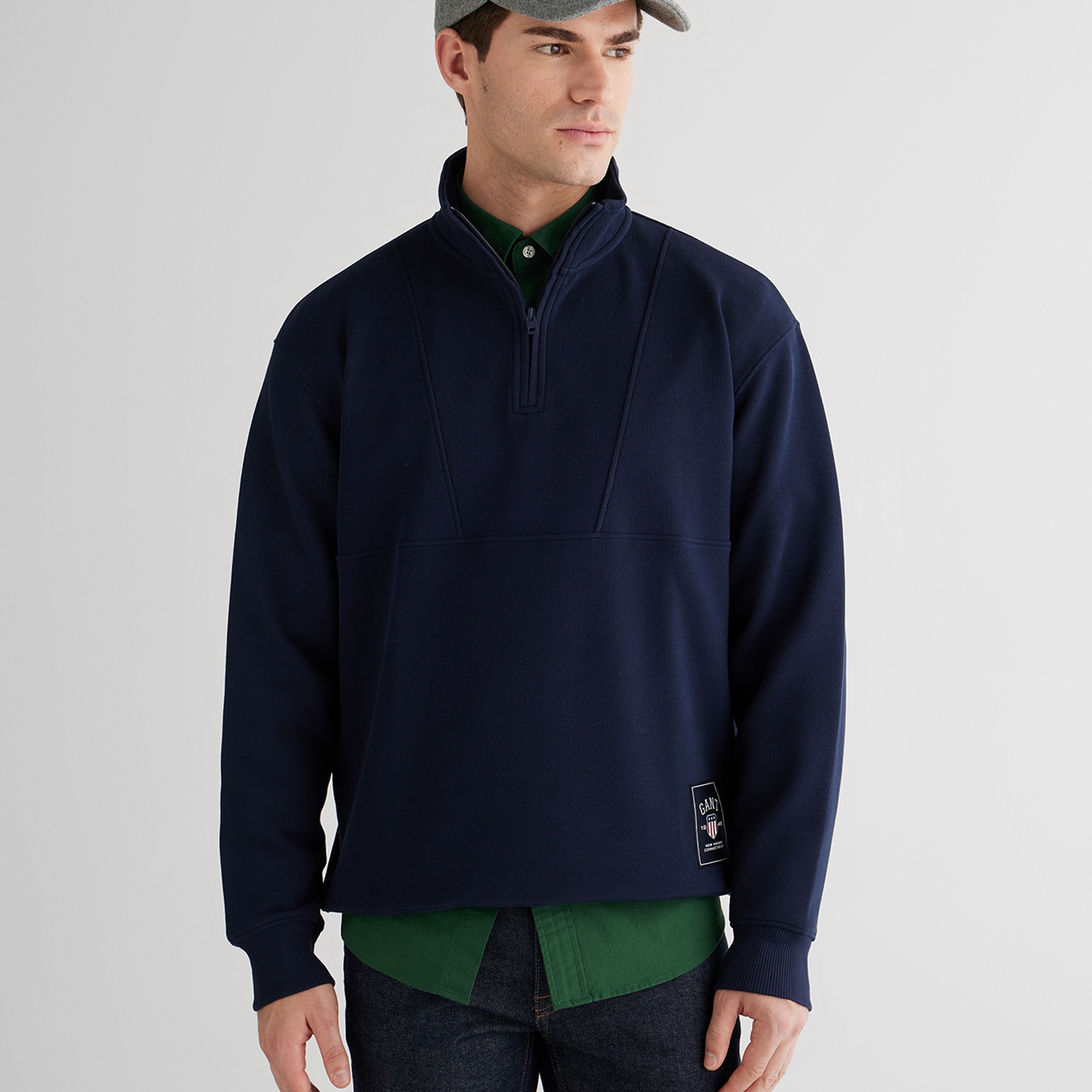 GANT Erkek Lacivert Relaxed Fit Kapüşonlu Sweatshirt