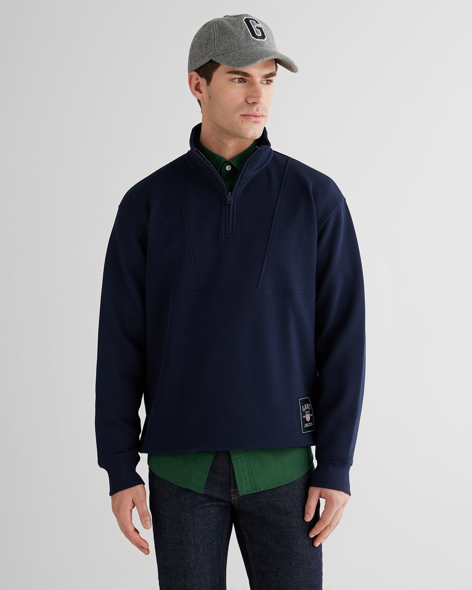  GANT Erkek Lacivert Relaxed Fit Kapüşonlu Sweatshirt