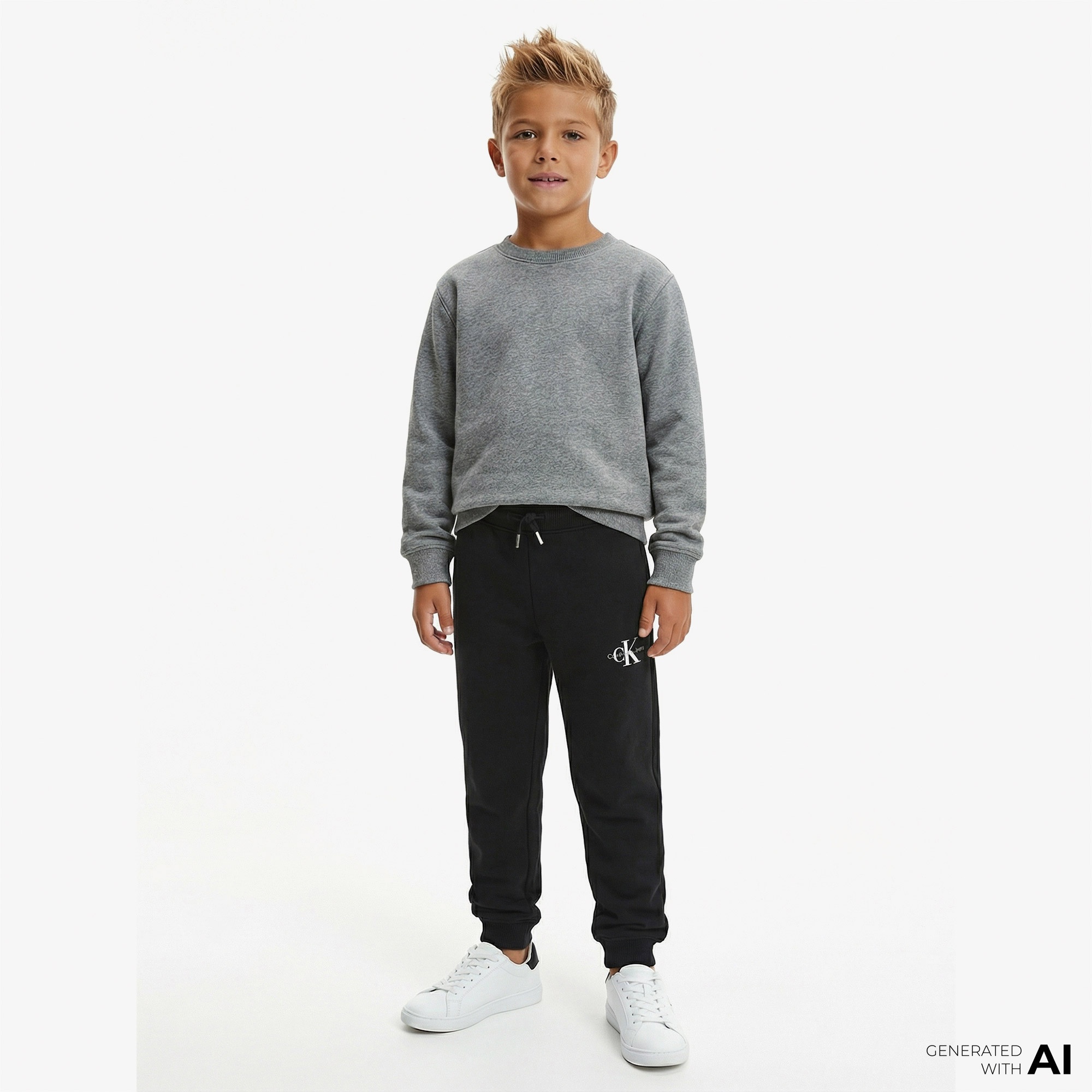 Calvin Klein Jeans Monogram Logo Çocuk Siyah Eşofman Altı