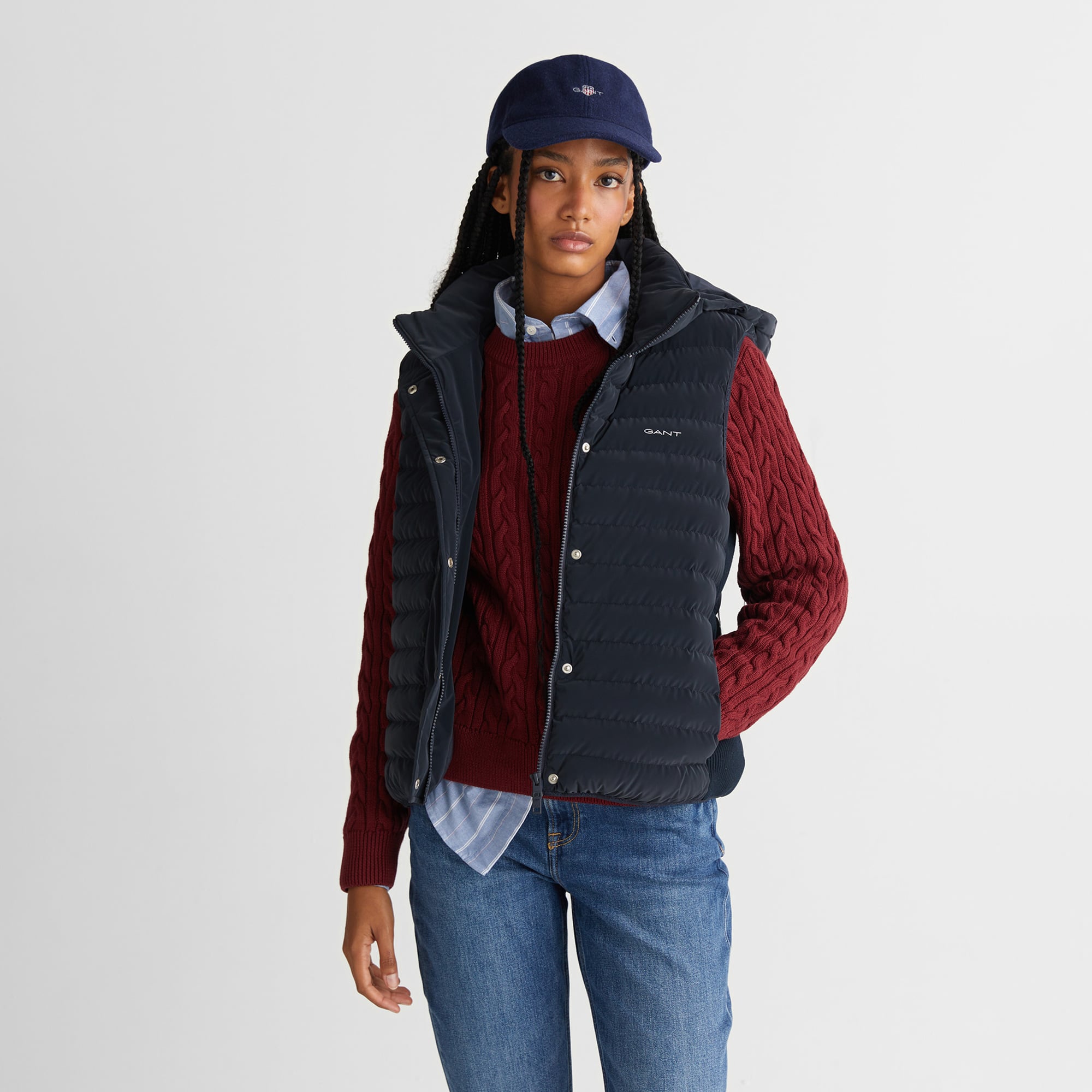  GANT Kadın Lacivert Regular Fit  Yelek