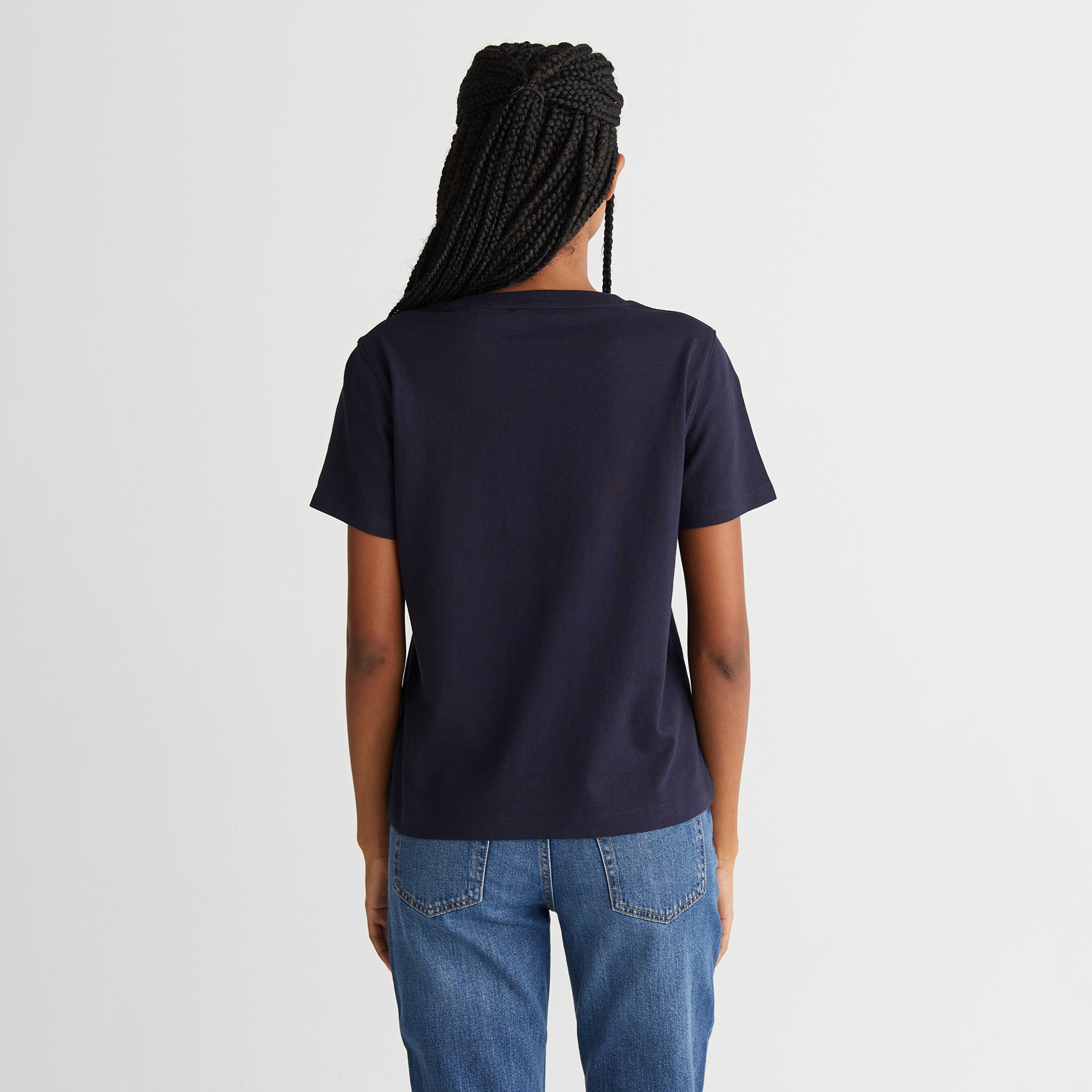 GANT Kadın Lacivert Regular Fit Bisiklet Yaka T-Shirt