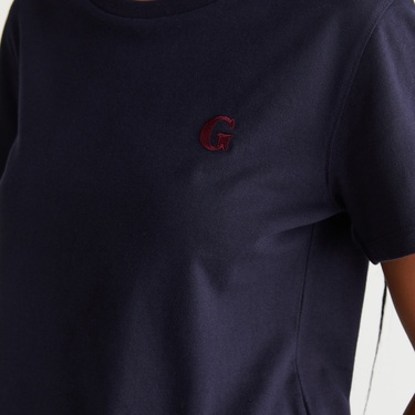  GANT Kadın Lacivert Regular Fit Bisiklet Yaka T-Shirt