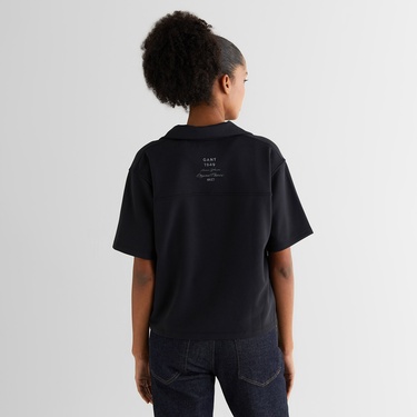  GANT Kadın Siyah Relaxed Fit Polo Yaka Polo