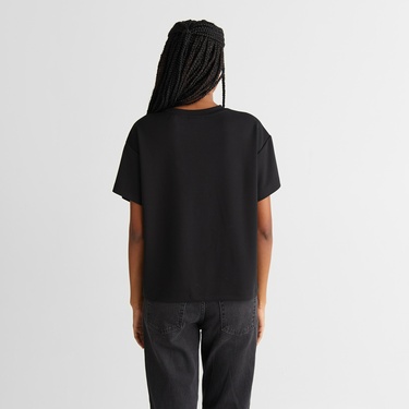  GANT Kadın Siyah Regular Fit Bisiklet Yaka T-Shirt