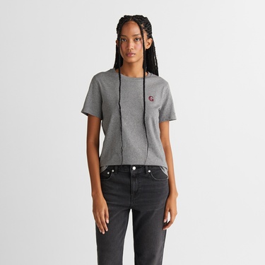  GANT Kadın Gri Regular Fit Bisiklet Yaka T-Shirt