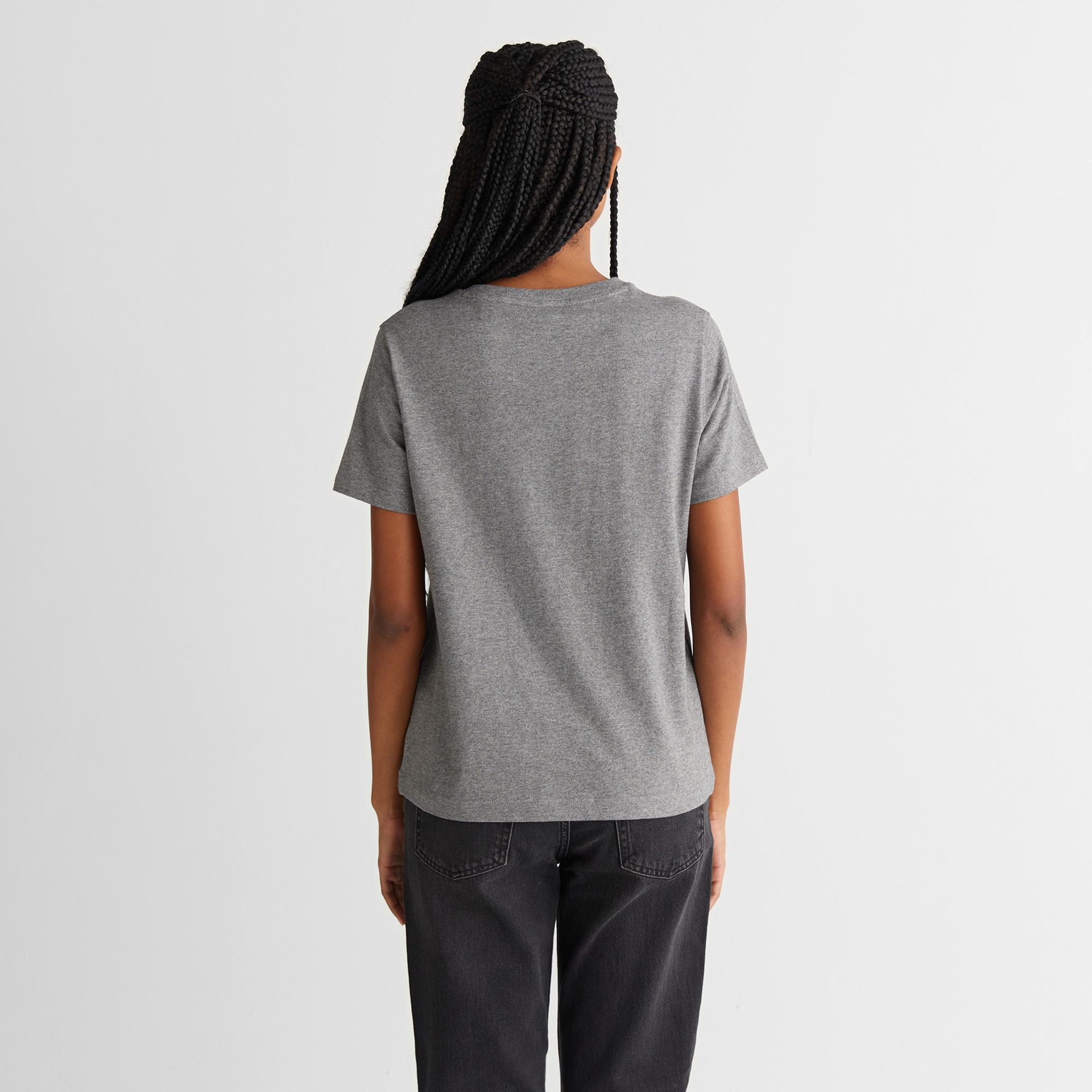 GANT Kadın Gri Regular Fit Bisiklet Yaka T-Shirt